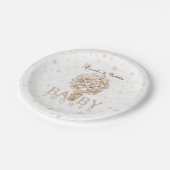 かわいい柔らかいテディベア熱い空気バルーン赤ちゃんシャワー ペーパープレート (アングル)