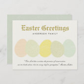 かわいい柔らかく繊細なパステルイースターパーソナライズされたエッグ シーズンポストカード (正面/裏面)
