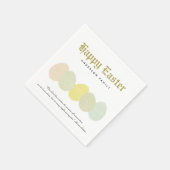 かわいい柔らかなパステルイースターエッグがパーソナライズ スタンダードカクテルナプキン (角)