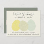 かわいい柔らかなパステルイースターエッグパーソナライズされた シーズンポストカード (正面/裏面)