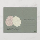 かわいい柔らかなパステルイースターエッグパーソナライズされた シーズンポストカード (裏面)