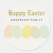 かわいい柔らかなパステルイースターエッグパーソナライズされた ラウンドシール (正面)