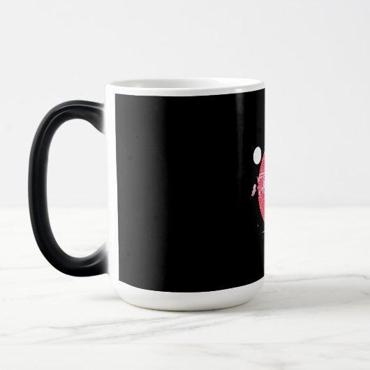 かわいい柴犬かわいい日本のさくらんぼブロッサムムーン モーフィングマグカップ (左)