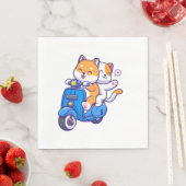 かわいい柴犬のカップル スタンダードランチョンナプキン (インサイチュ)