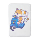 かわいい柴犬のカップル バスマット (正面縦)