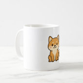かわいい柴犬のカートゥーン・デザイン コーヒーマグカップ (正面左)