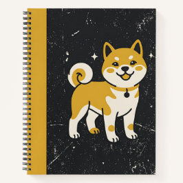 かわいい柴犬のキャラクター　たぬき色と白の毛並み ノートブック