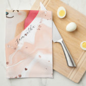 かわいい柴犬のハート キッチンタオル (四つ折り)