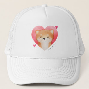 かわいい柴犬のハート キャップ