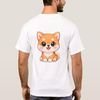 かわいい柴犬の仔犬ちびイラストTシャツ Tシャツ