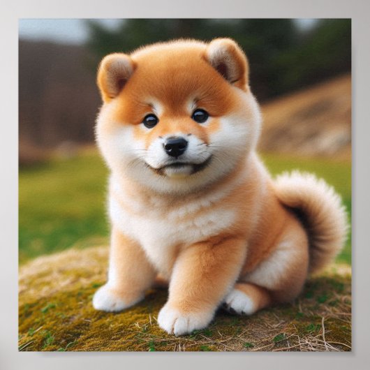 かわいい柴犬の子犬 ポスター (正面)