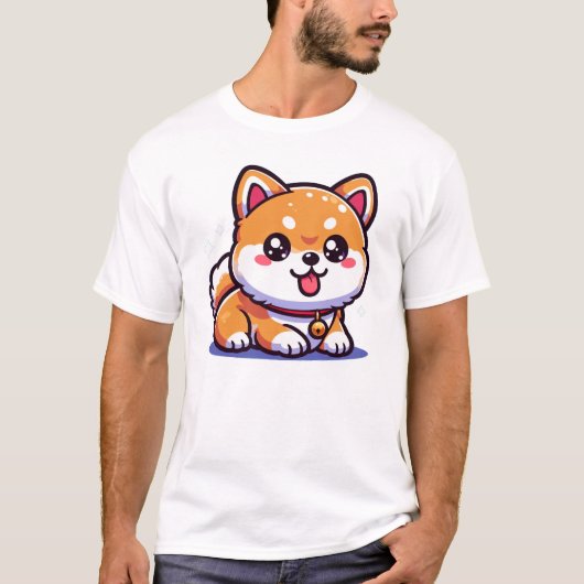 かわいい柴犬の子犬 Tシャツ (正面)