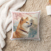 かわいい柴犬の手書き風イラスト桜♡ クッション (ブランケット)