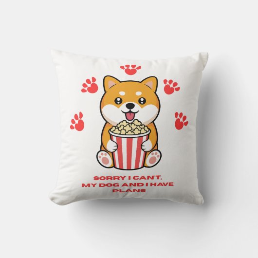 かわいい柴犬の映画夜 クッション (正面)