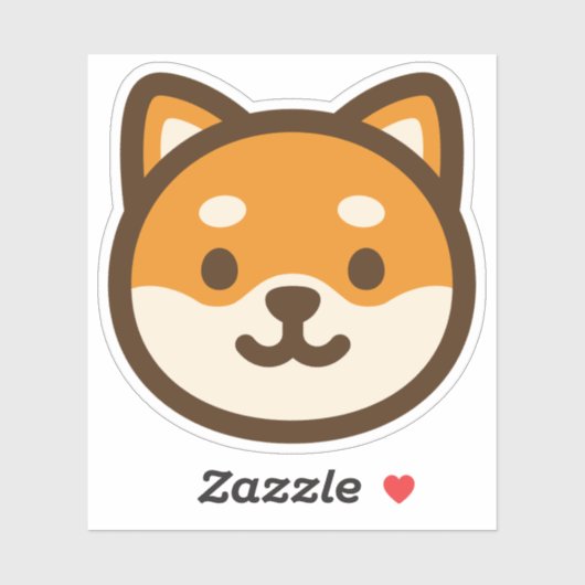かわいい柴犬の顔 シール (シート)