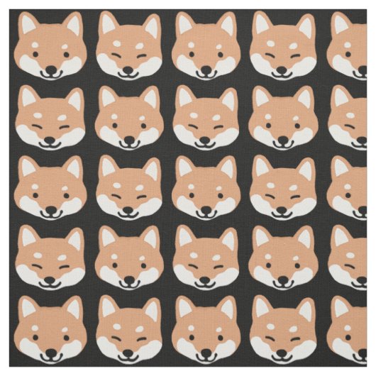かわいい柴犬はパターンに直面します ファブリック (見本)