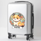 かわいい柴犬カップ シール (スーツケース)
