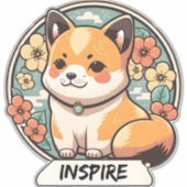 かわいい柴犬カップ シール (正面)
