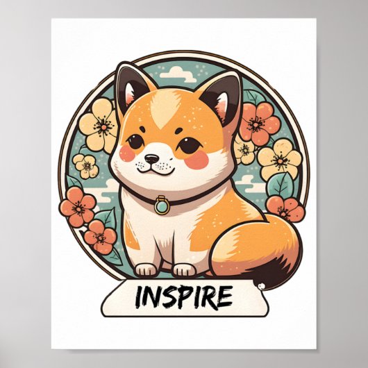 かわいい柴犬カップ ポスター (正面)