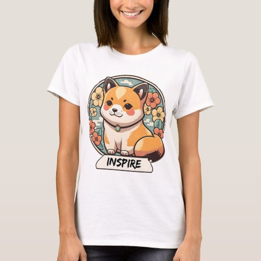かわいい柴犬カップ Tシャツ (正面)
