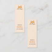 かわいい柴犬コルギドッグブックマーク引用文 スキニー名刺 (正面/裏面)