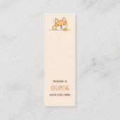 かわいい柴犬コルギドッグブックマーク引用文 スキニー名刺 (裏面)