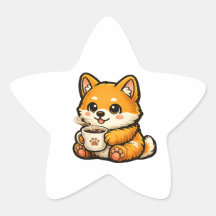 かわいい柴犬コーヒースターシール