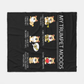 かわいい柴犬トランペットプレーヤーギフトキッズジャズミュージック フリースブランケット (正面(横))