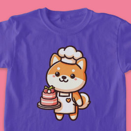 かわいい柴犬ドッグケーキベイカー Tシャツ