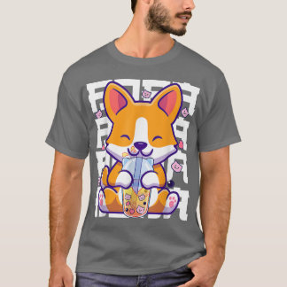かわいい柴犬ドッグバブルティーボバアニメギフト Tシャツ