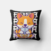 かわいい柴犬ドッグバブルティーボバアニメギフトG クッション (裏面)