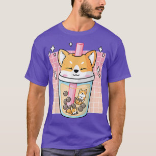 かわいい柴犬ドッグバブルティーボバージャパンCorgi Tシャツ