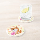 かわいい柴犬ハート |犬好き コースター (側面)