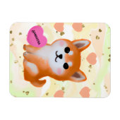 かわいい柴犬ハート |犬好き マグネット (横)