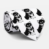 かわいい柴犬パピーアートパターン ネクタイ (ロール)