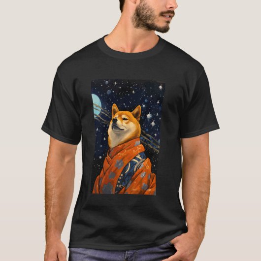 かわいい柴犬ピクセルアート Tシャツ (正面)