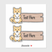 かわいい柴犬ラベル シール (シート)