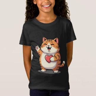 かわいい柴犬犬とハートの女の子のTシャツ – Ado Tシャツ