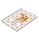 かわいい柴犬犬の足跡のカスタマイズ可能な名前 ノートブック (左側)