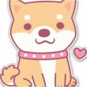 かわいい柴犬犬 シール (正面)