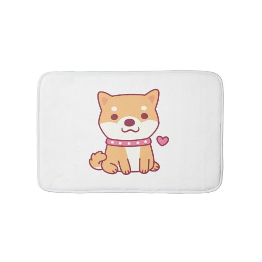 かわいい柴犬犬 バスマット (正面)