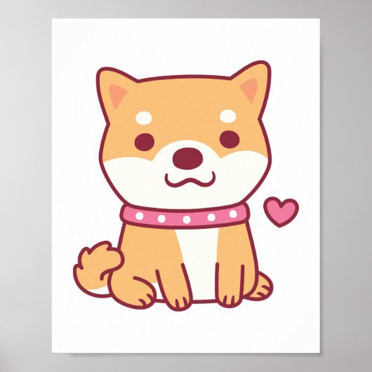 かわいい柴犬犬 ポスター (正面)