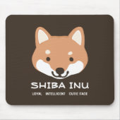 かわいい柴犬犬 |忠実な知性があるかわいこちゃん顔 マウスパッド (正面)