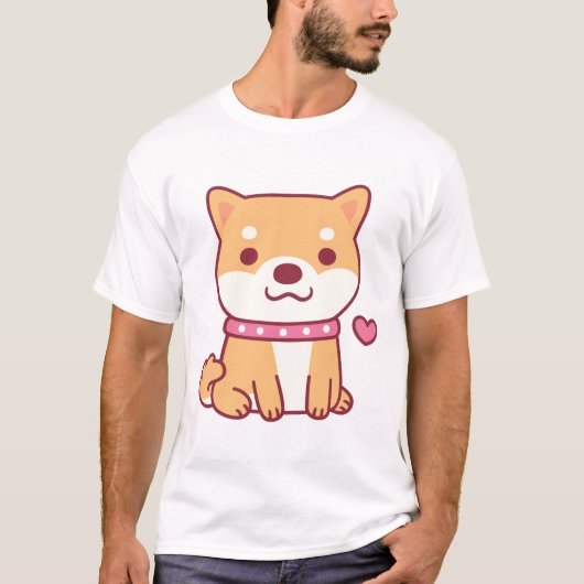 かわいい柴犬犬 Tシャツ (正面)