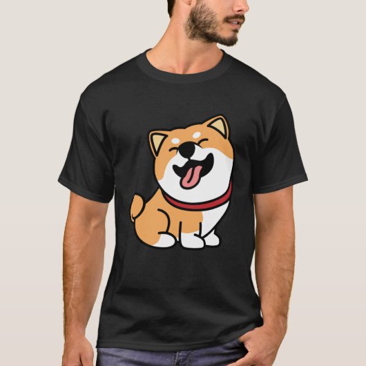 かわいい柴犬犬 Tシャツ (正面)