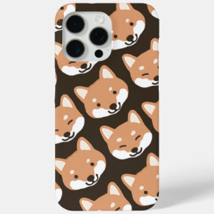 かわいい柴犬顔笑顔と点滅する犬 iPhone 15 PRO MAXケース