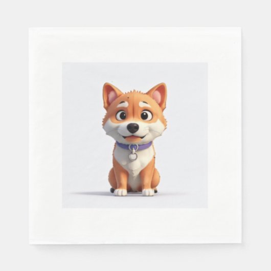 かわいい柴犬 スタンダードランチョンナプキン (正面)