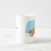 かわいい柴犬 | スノードッグホリデイ ボーンチャイナマグカップ (正面)