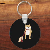 かわいい柴犬 |犬のおもしろいデザイン キーホルダー (正面)