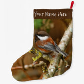 かわいい栗の裏の《鳥》アメリカゴガラソンバード ラージクリスマスストッキング (裏面)